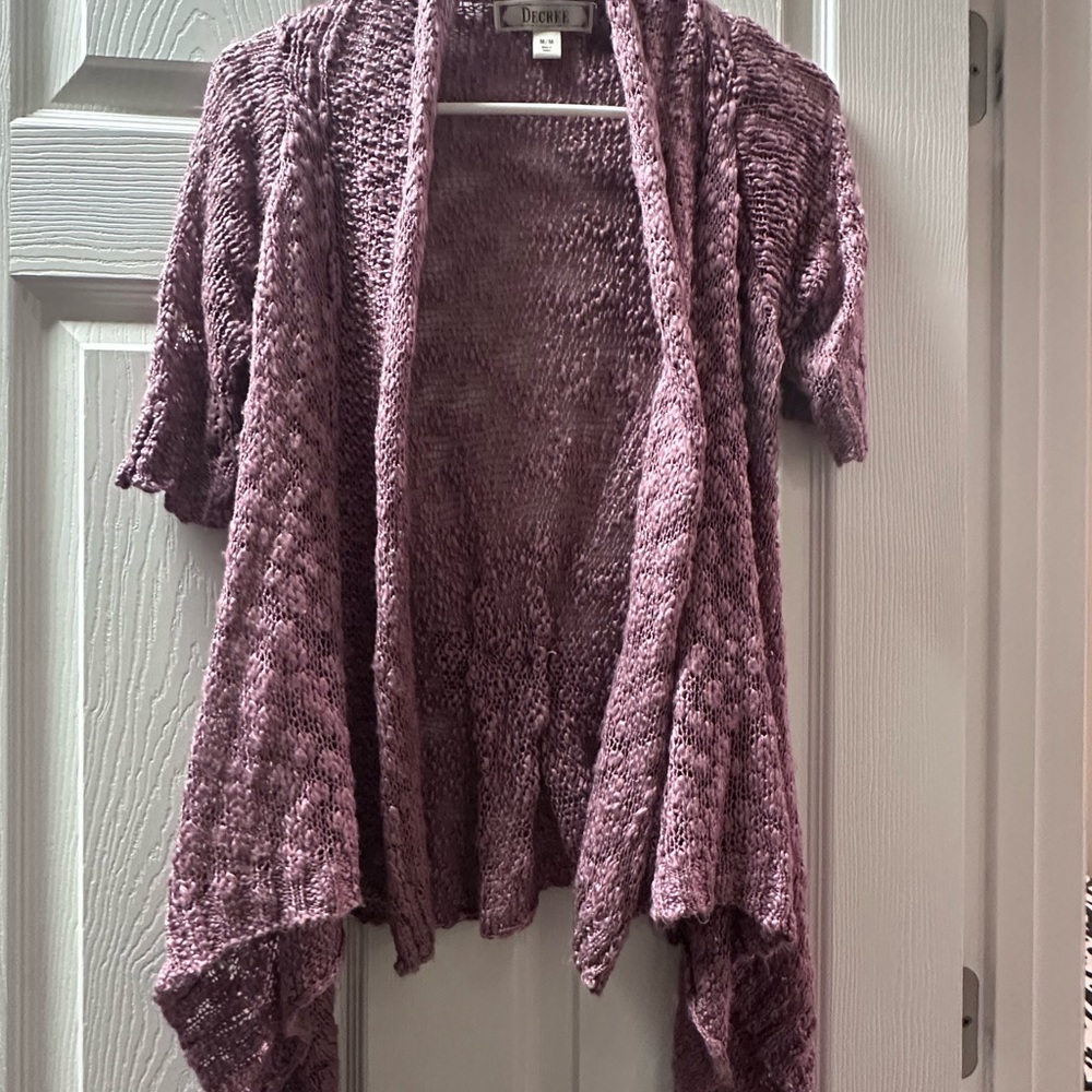 Decree Mauve Open-Front Cardigan